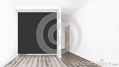 White dining room with black corner in the houseblack Stock Photo