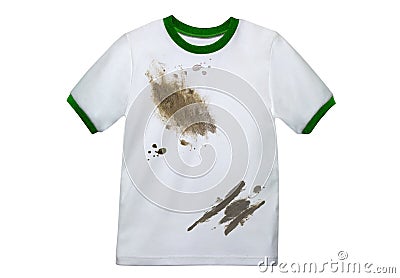 White dirty clean shirt isolated Stock Photo