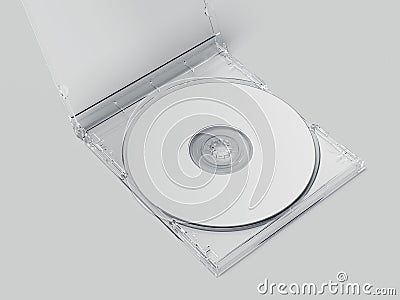 White disk with opened transparent package . 3d rendering Stock Photo