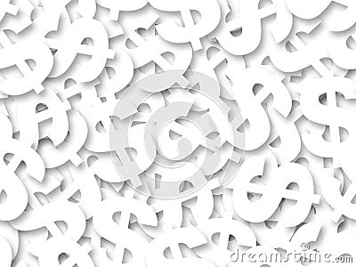 White dollar sign seamless background. Stock Photo