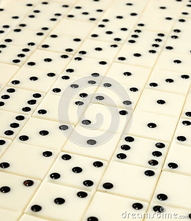 White dominoes background Stock Photo