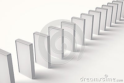 White dominoes standing Stock Photo