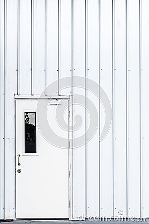 White door, industry door, exit safety door Stock Photo