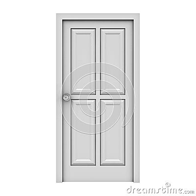 White door isolated on white background Stock Photo