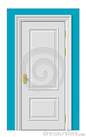 White door Vector Illustration