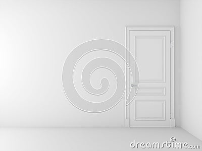 White door in white room Stock Photo