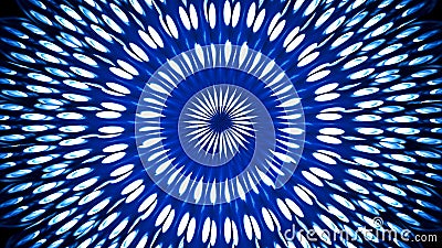 White dot blue Kaleidoscope Mandala horizontal Stock Photo