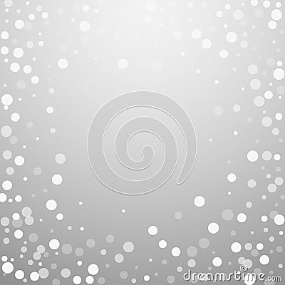 White dots Christmas background. Subtle flying snow Cartoon Illustration