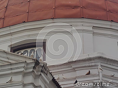 White Dove Birds on Blenduk Church Stock Photo