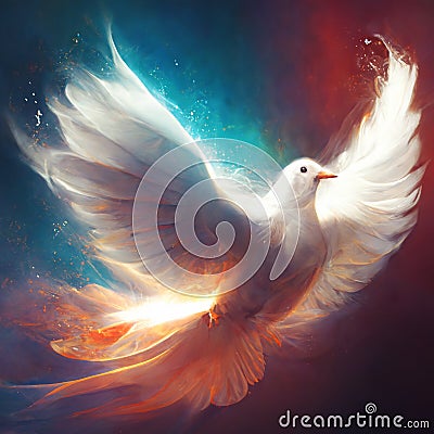 White Dove Holy Spirit Stock Photo