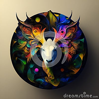 White dragon head on a black background. Generative AI Illistration of ancient white dragon on black background. Dragons Stock Photo