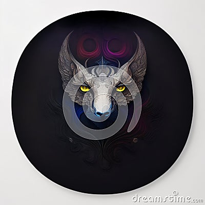 White dragon head on a black background. Generative AI Illistration of ancient white dragon on black background. Dragons Stock Photo