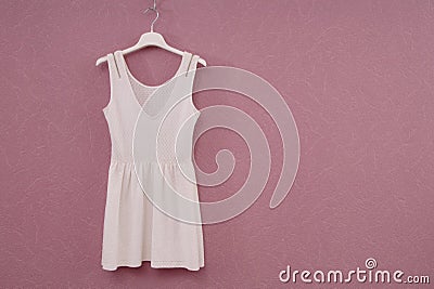 White dress, summery frock, cotton gown, Stock Photo