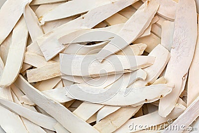 White dried Chinese Yam, Chinese potato, Shan Yao, cinnamon-vine, used as traditional Chinese medicine Stock Photo