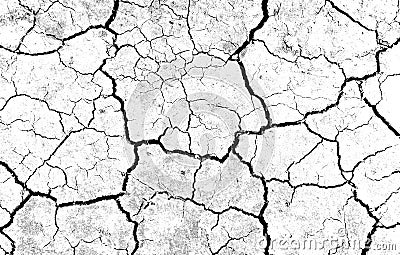 White dried and cracked ground earth background. Closeup of dry fissure ground. Gray crack on earth texture. erosion Stock Photo