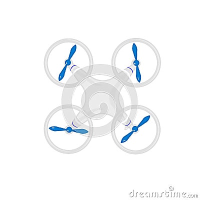 White drone quadrocopter view from above Vector Illustration