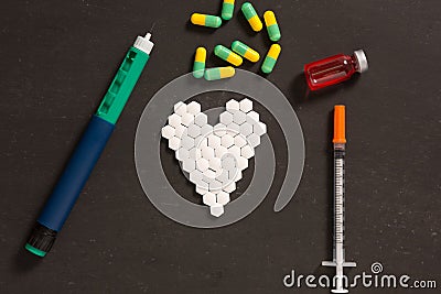 White drug heart shape Stock Photo