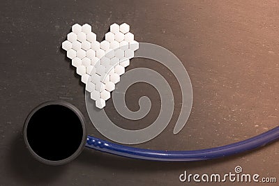 White drug heart shape Stock Photo