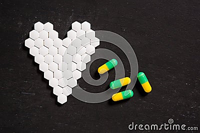 White drug heart shape Stock Photo