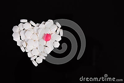 White drug heart shape Stock Photo