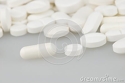 White drugs pills Stock Photo