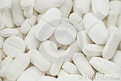 White drugs pills Stock Photo