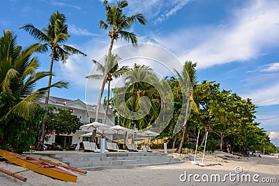 White Dumaluan Beach on Panglao Island, Bohol, Philippines Stock Photo