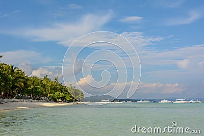 White Dumaluan Beach on Panglao Island, Bohol, Philippines Stock Photo