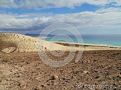 The white dunes of Costa Calma on Fuerteventura Stock Photo