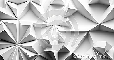 White dynamic abstract geometric wallpaper background, organic beautiful white voluminous background, generated ai Stock Photo