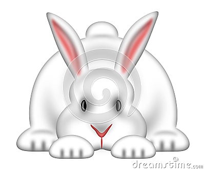 White Easter Bunny Isolated White Background Stock Photo