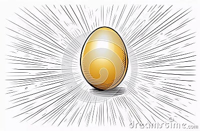 White Easter egg outline . Generative AI Cartoon Illustration