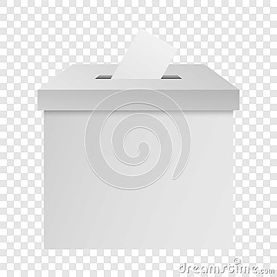 White election box mockup, realistic style Vector Illustration