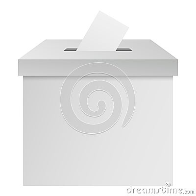 White election box mockup, realistic style Cartoon Illustration