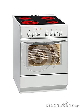 White electric cooker Stock Photo