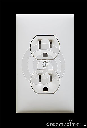 White electric outlet Stock Photo