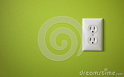 White electric outlet Stock Photo