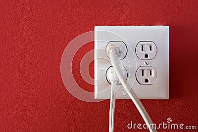 White Electrical Outlets Stock Photo