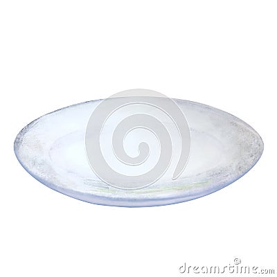 White empty plate, watercolor Cartoon Illustration