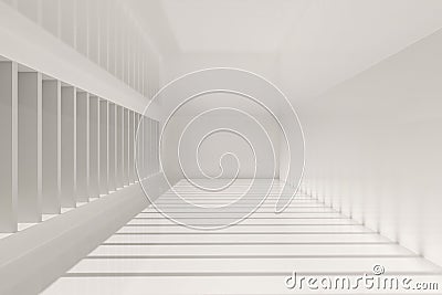 White empty room with sunshine from the side, 3d rendering Stock Photo