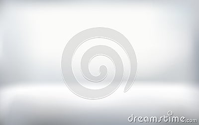 White empty studio, room with light from top, gradient background. Vector Illustration