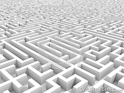 White endless maze. Cartoon Illustration