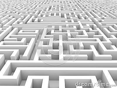 White endless maze. Cartoon Illustration