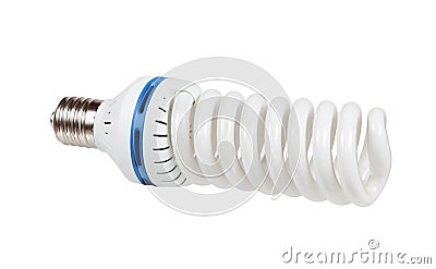 White energy saving lamp. isolated on white background. Stock Photo