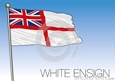 White ensign flag, United Kingdom, vector illustration Vector Illustration