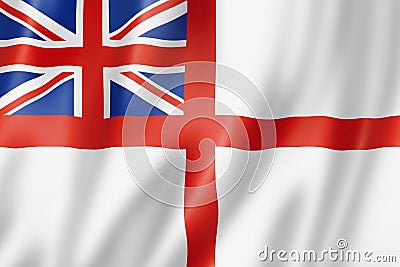 White Ensign, Royal Navy flag, UK Cartoon Illustration