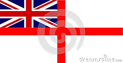 White Ensign Union Jack Vector Illustration