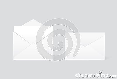 White envelope opened and close Vector Illustration