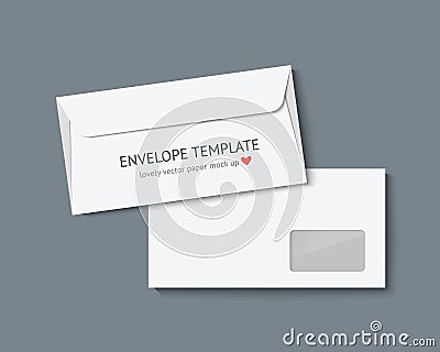 White envelopes on dark gray background Vector Illustration