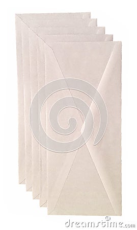 White Envelopes Stacked Business Plain Security Mail Isolated Stock Photo